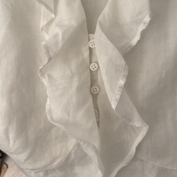 J.Crew White Ruffled blouse - Picture 5 of 6